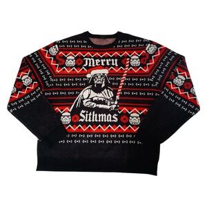 Star Wars Darth Vader Merry Sithmas Ugly Christmas Sweater Mens Black Red